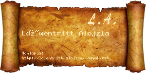 Löwentritt Alojzia névjegykártya